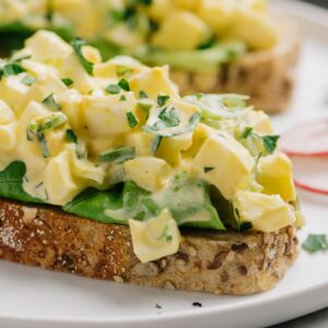 Egg salad crostini