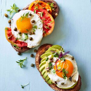 Tomato Egg & Avocado Cheesy Toast